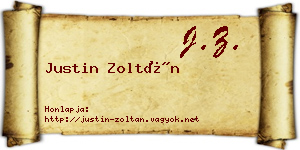 Justin Zoltán névjegykártya